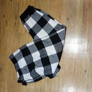 Old Navy NWTS black/white plaid elastic drawstring waist sz 3X